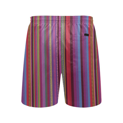 Serape Stripe Print Men's Swim Trunks Beach Shorts