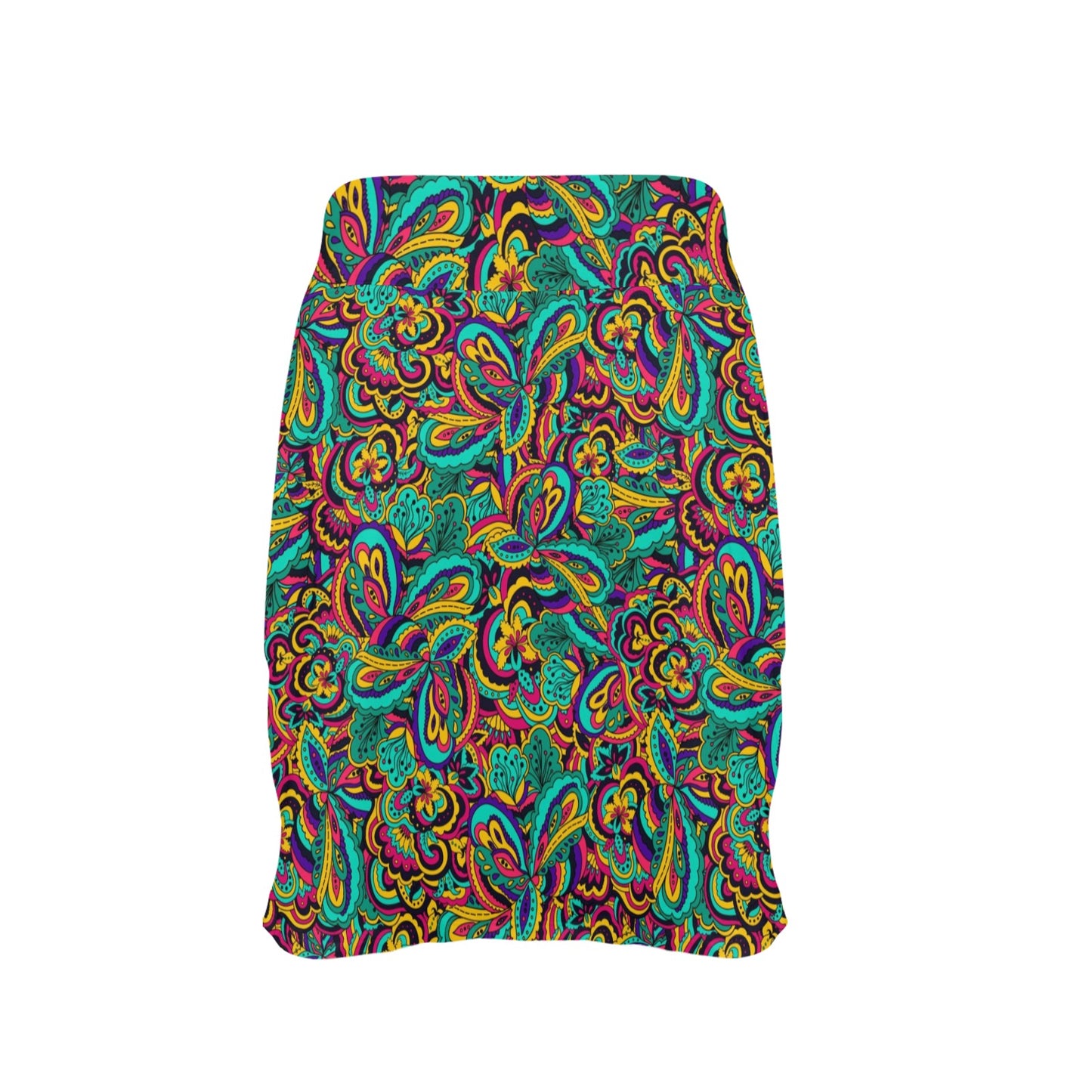 Psychedelic Trippy Floral Design 17" Golf & Pickleball Skort with Pockets