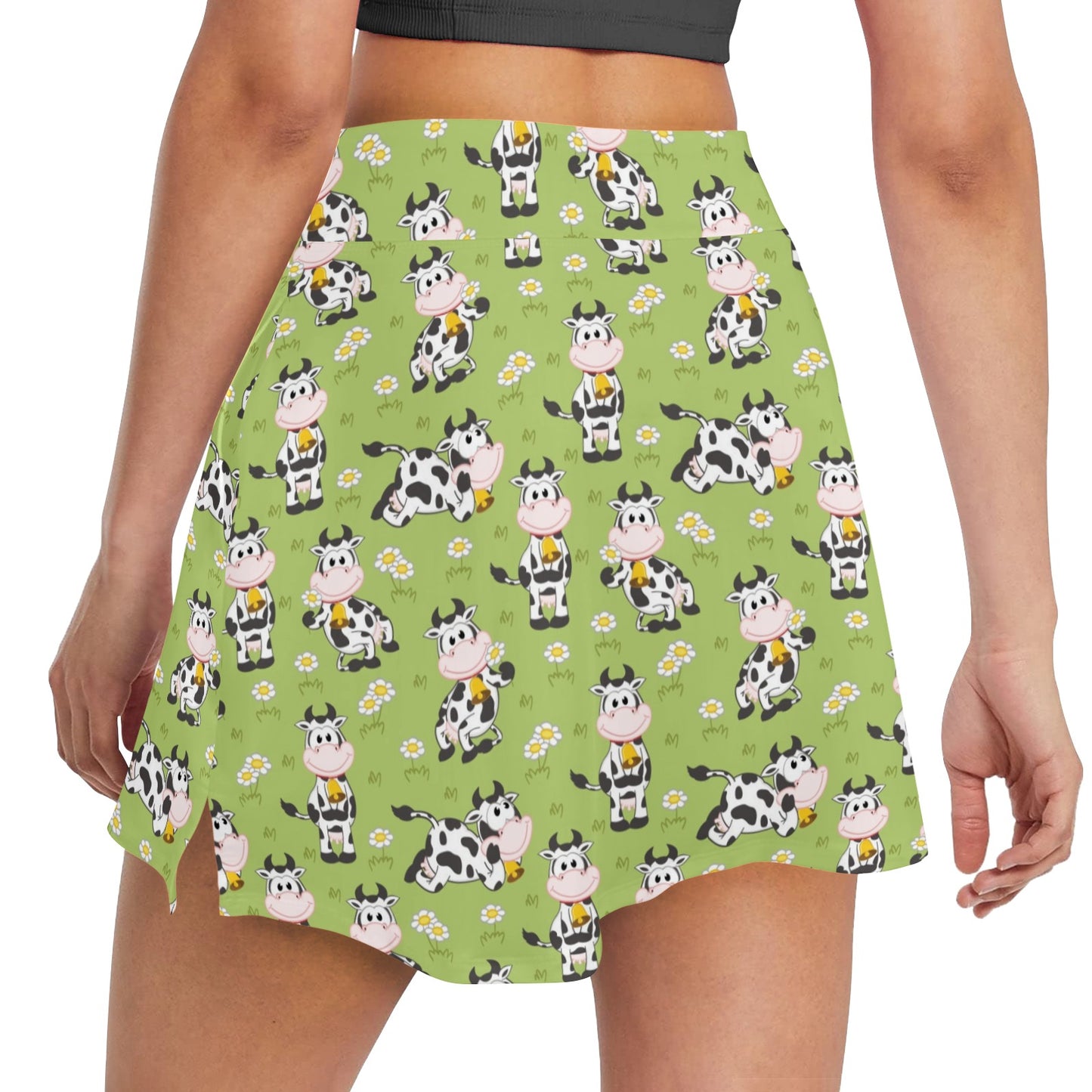 Cattle Print Design LKS401 17" Golf & Pickleball Skort with Pockets