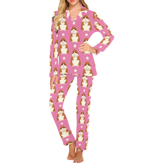 Hamster Cute Pattern Print Design 02 Women's Long Pajama Set