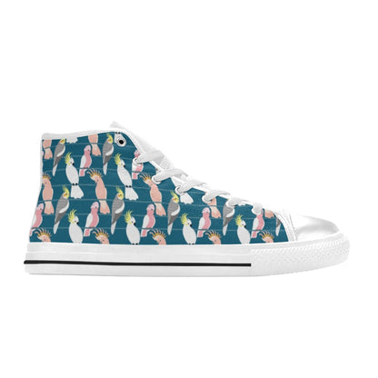 Cockatoo Print Design LKS401 Men's High Top Canvas Shoes