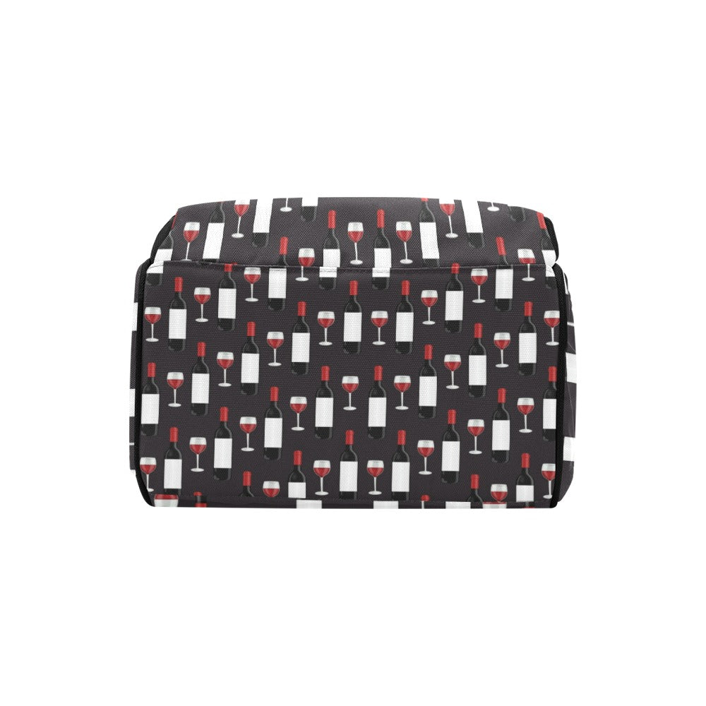 Wine Print Design LKS309 Diaper Bag Backpack