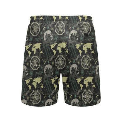 World Map Print Design LKS303 Men's Swim Trunks Beach Shorts