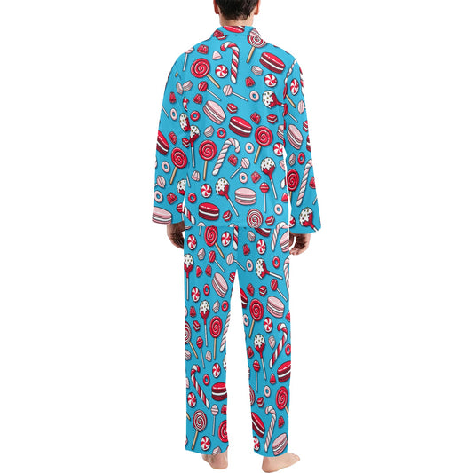 Candy Pattern Print Design 05 Men's Long Pajama Set