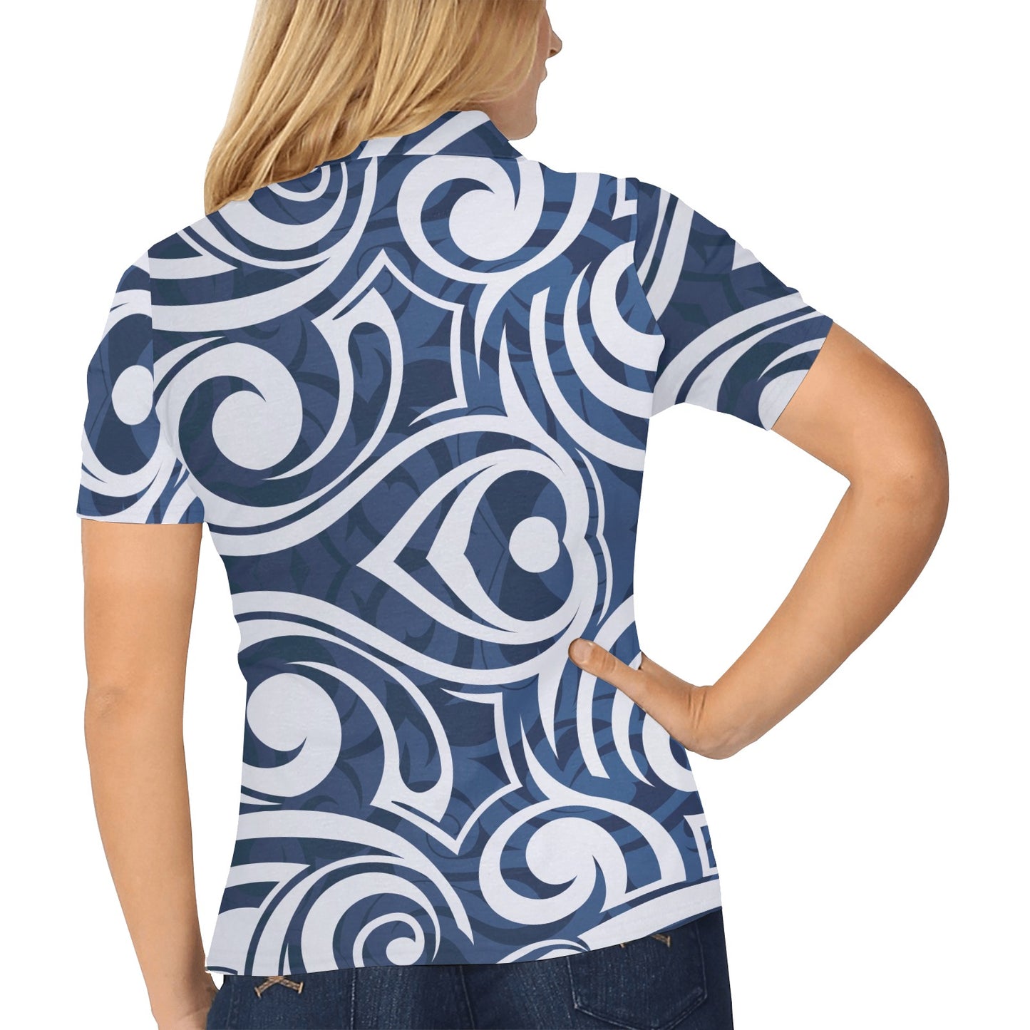 Maori Pattern Print Design 01 Women's Polo Shirt