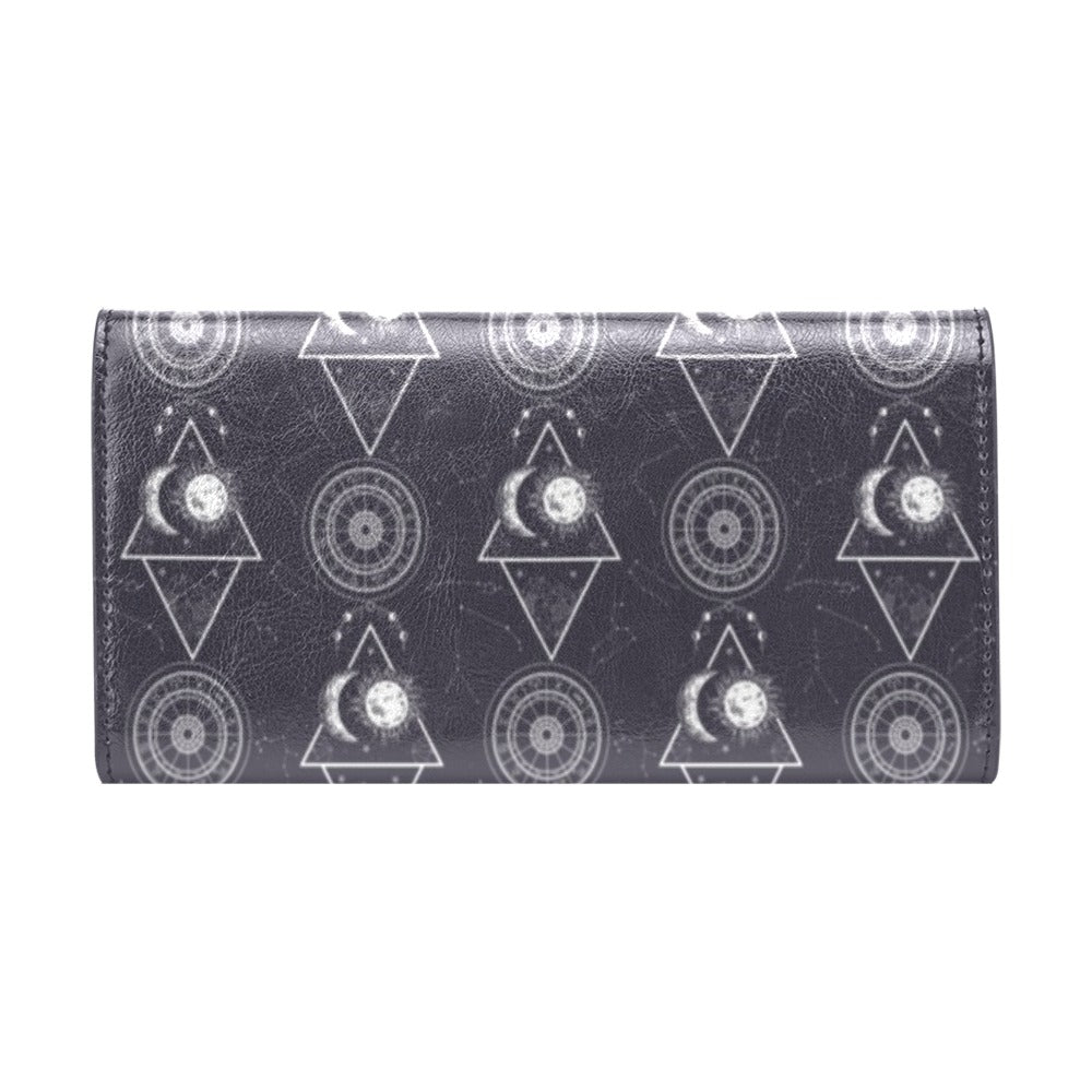Sun Moon Print Design LKS309 Women's Trifold Wallet