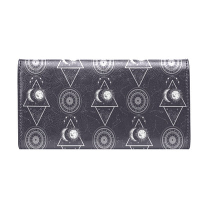 Sun Moon Print Design LKS309 Women's Trifold Wallet