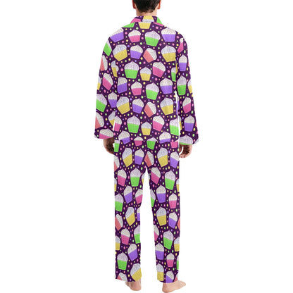 Cupcake Pattern Print Design CP07 Men's Long Pajama Set