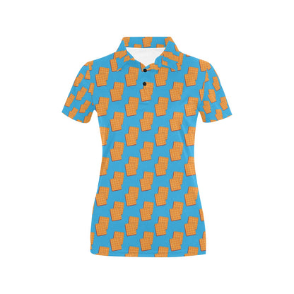Waffle Print Design LKS304 Women's Polo Shirt