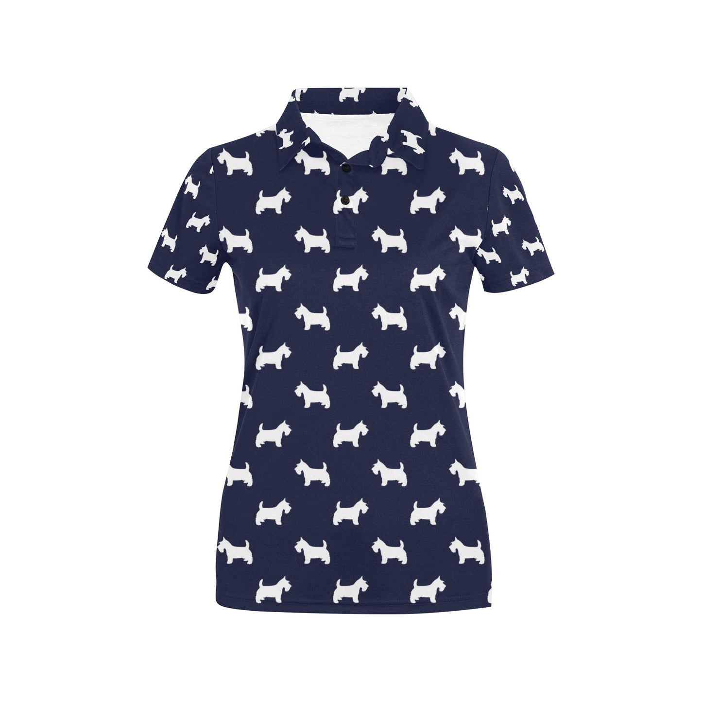 Scottish Terriers Print Design LKS3019 Women's Polo Shirt