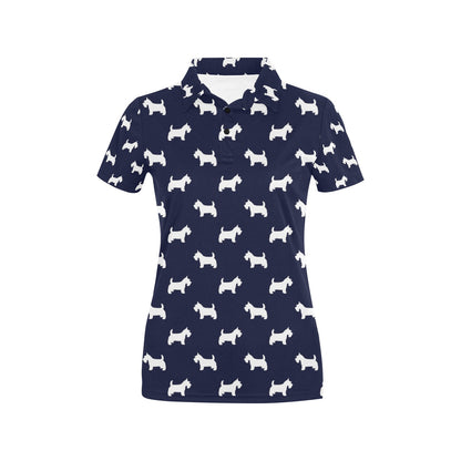 Scottish Terriers Print Design LKS3019 Women's Polo Shirt