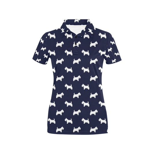 Scottish Terriers Print Design LKS3019 Women's Polo Shirt