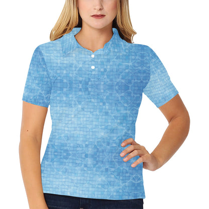 Swimming Pool Print Design LKS302 Women's Polo Shirt