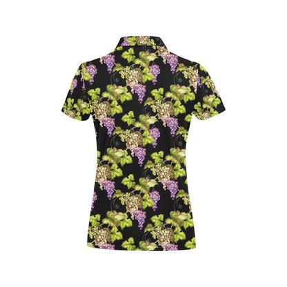 Grape Pattern Print Design GP04 Women's Polo Shirt