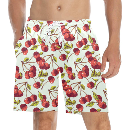 Cherry Hand Draw Men's Swim Trunks Beach Shorts