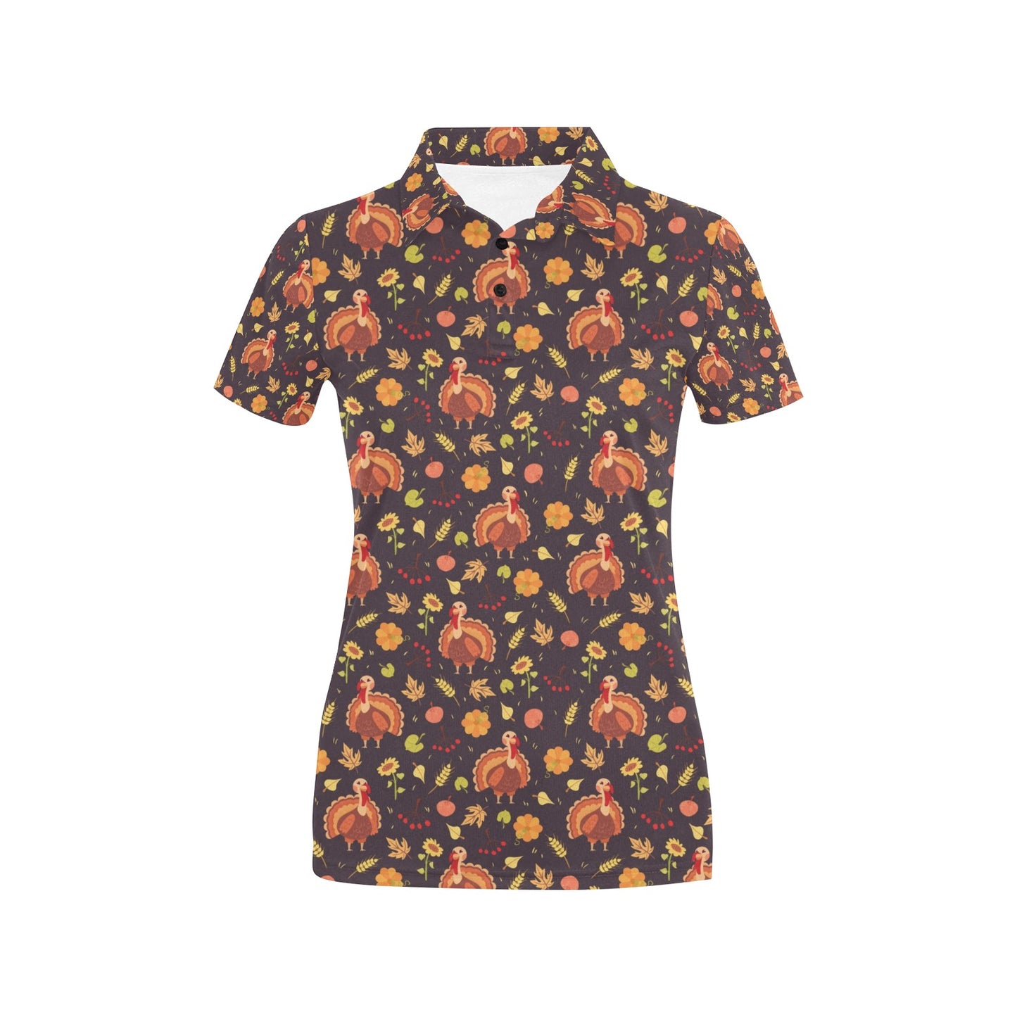 Thanksgiving Print Design LKS305 Women's Polo Shirt