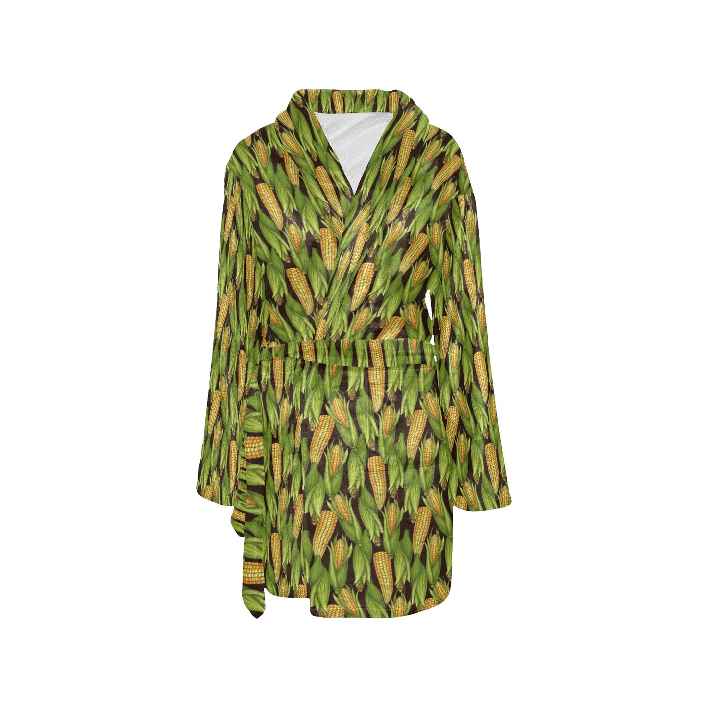 Agricultural Corn cob Print Women's Fleece Robe