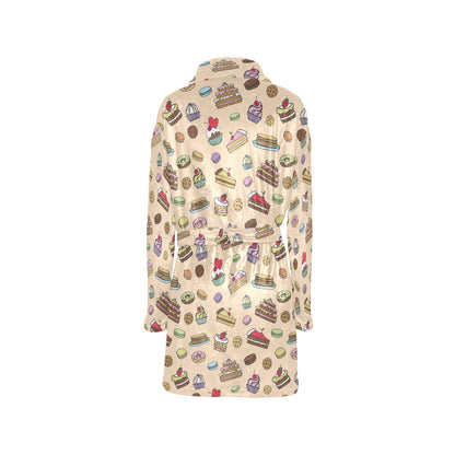Cake Pattern Print Design 03 Women's Fleece Robe