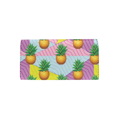Pineapple Pattern Print Design PP05 Women's Trifold Wallet