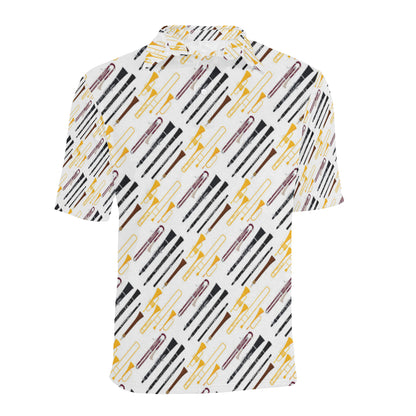 Clarinet Pattern Print Design 01 Men Polo Shirt