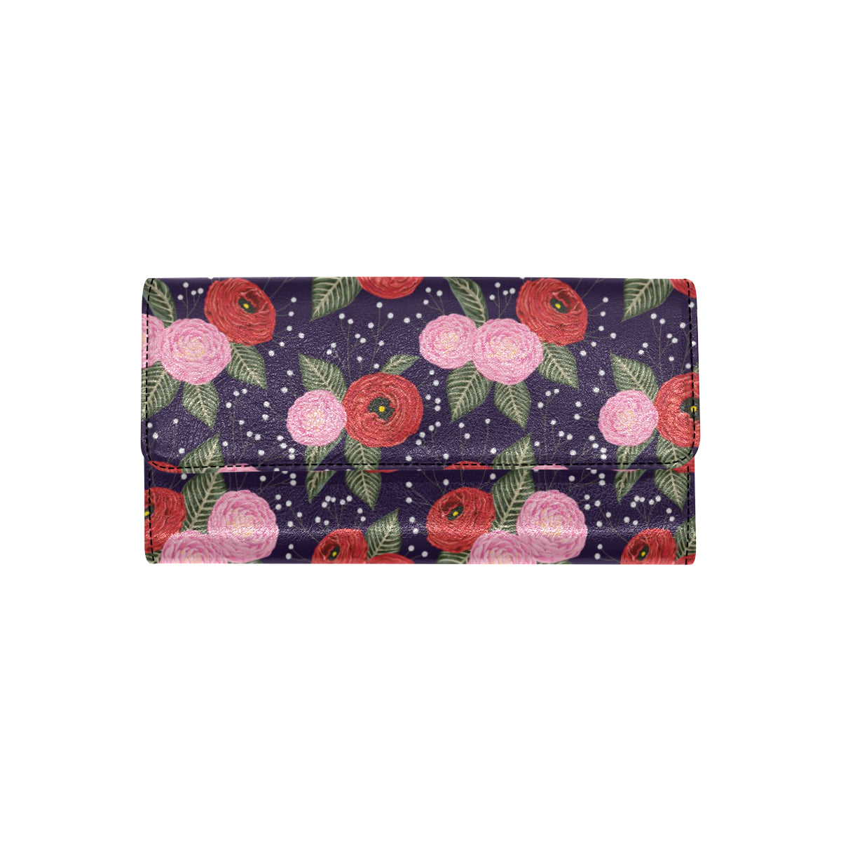Camellia Pattern Print Design CM02 Women's Trifold Wallet