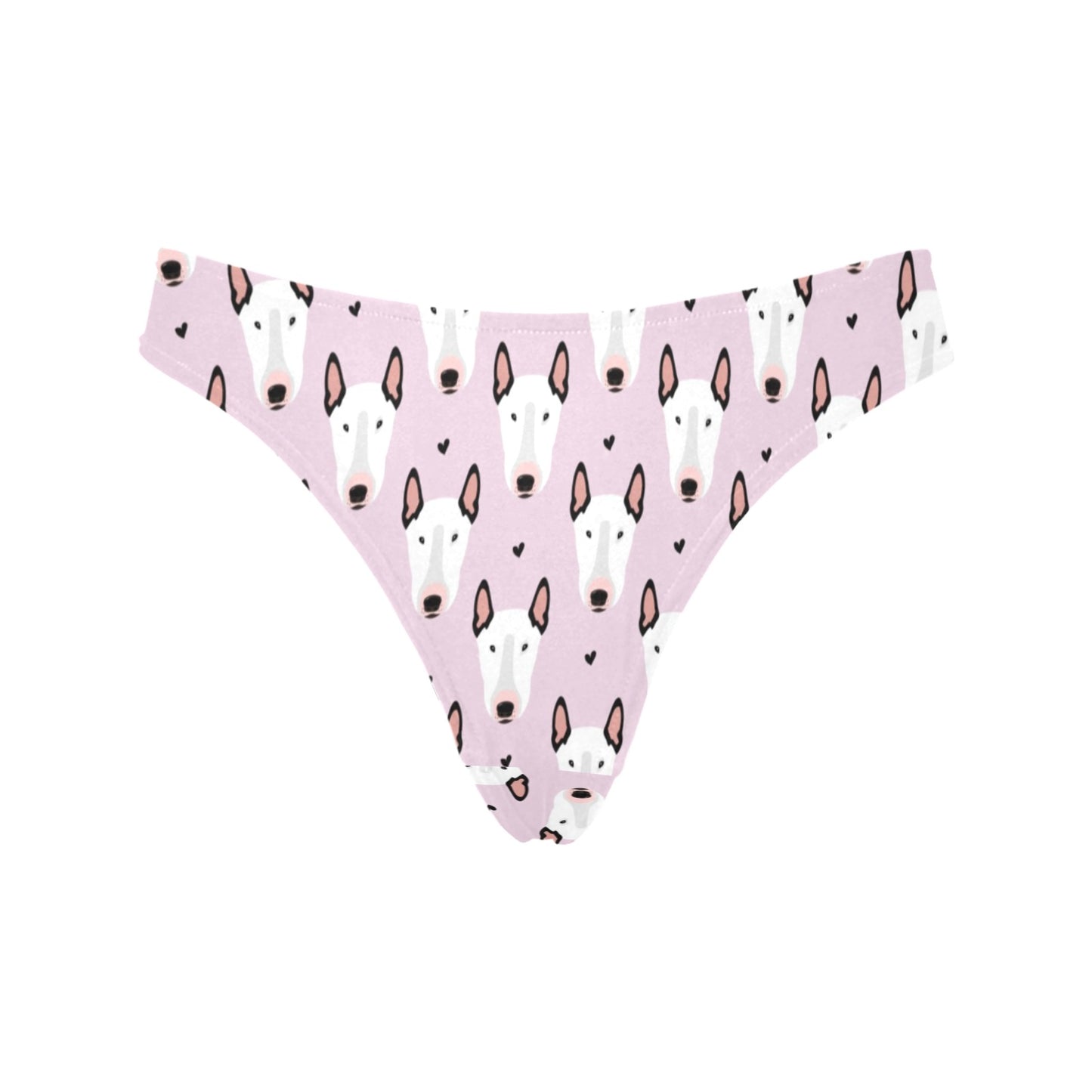 Bull Terrier Pink Print Pattern Women's Thongs