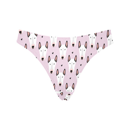 Bull Terrier Pink Print Pattern Women's Thongs
