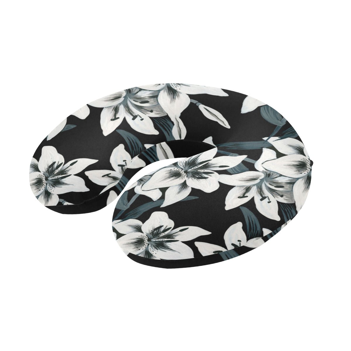 Lily Pattern Print Design 03 U-Shaped Travel Neck Pillow