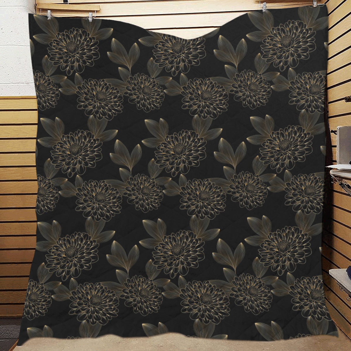 Dahlia Pattern Print Design DH04 Premium Quilt