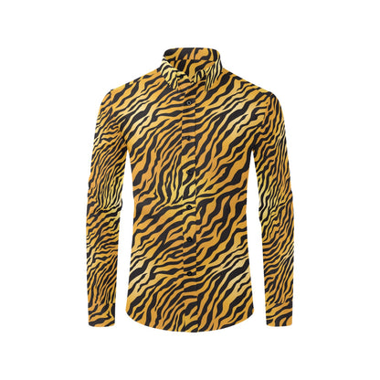 Tiger Print Design LKS302 Men's Long Sleeve Dress Shirt