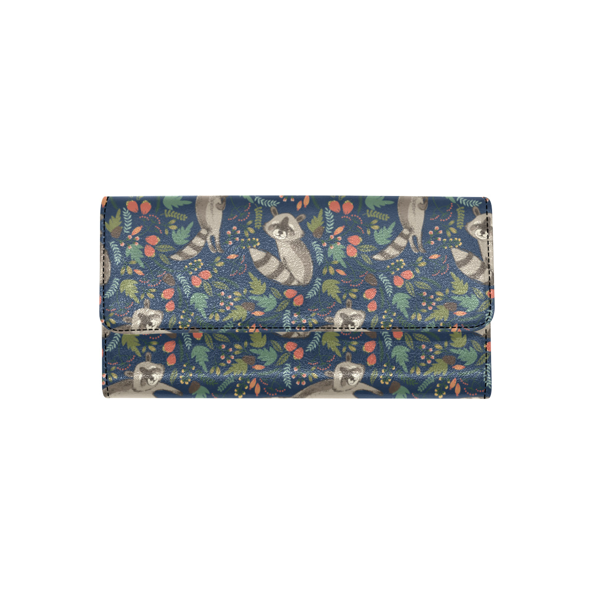 Raccoon Pattern Print Design A02 Women's Trifold Wallet