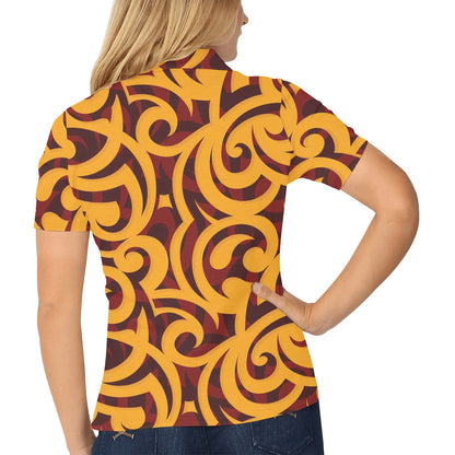 Maori Pattern Print Design 02 Women's Polo Shirt