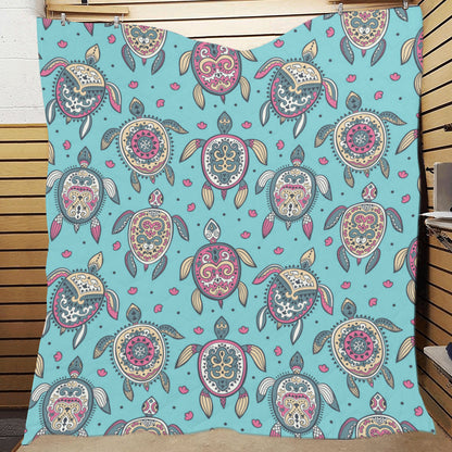 Sea Turtle Art Pattern Premium Quilt