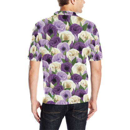 Lisianthus Pattern Print Design LT01 Men Polo Shirt