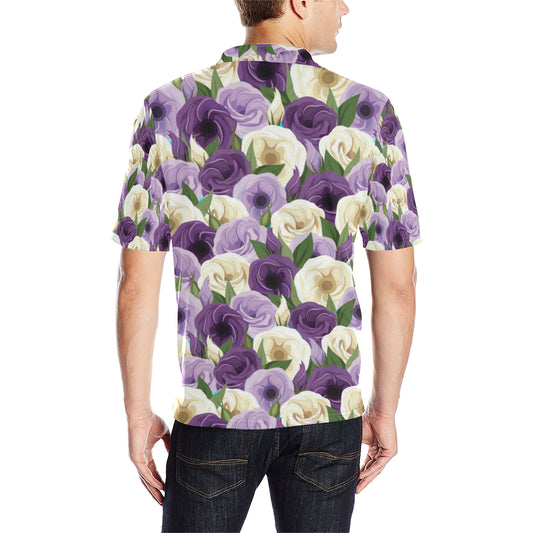 Lisianthus Pattern Print Design LT01 Men Polo Shirt