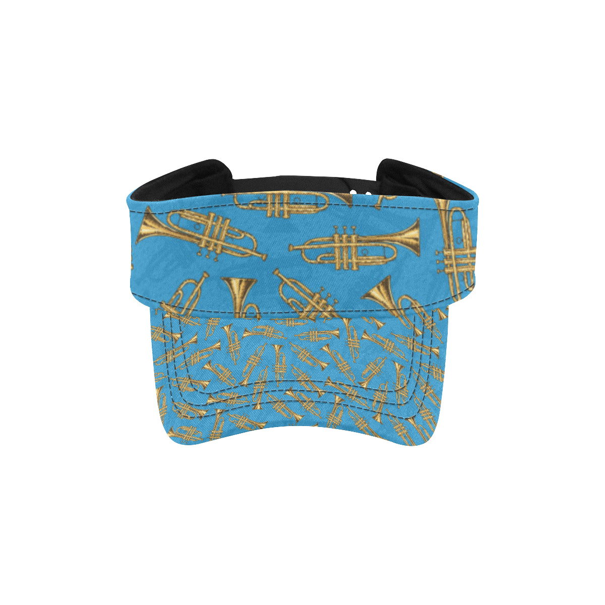 Trumpet Golden Pattern Themed Print Unisex Sun Visor