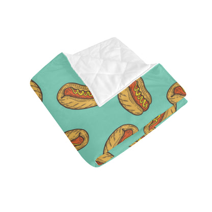 Hot Dog Pattern Print Design 04 Premium Quilt