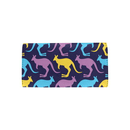 Kangaroos Pattern Print Design 02 Women's Trifold Wallet