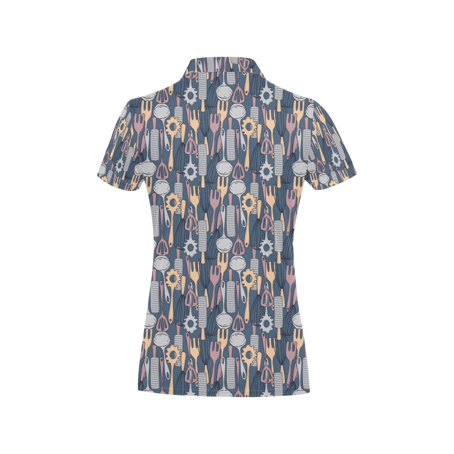 Cooking Kitchen Tools Pattern Print Design 05 Women's Polo Shirt