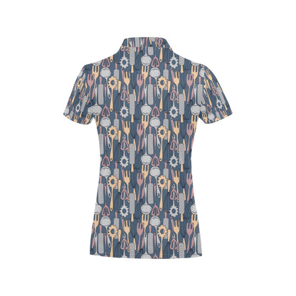 Cooking Kitchen Tools Pattern Print Design 05 Women's Polo Shirt