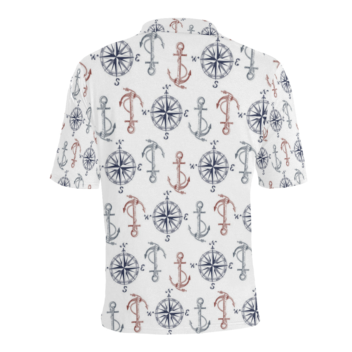 Anchor Pattern Print Design 06 Men Polo Shirt