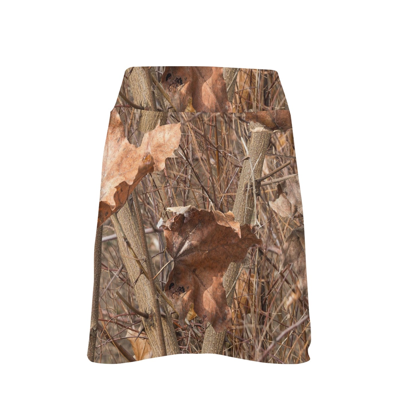 Camo Realistic Tree Forest Autumn Print 17" Golf & Pickleball Skort with Pockets
