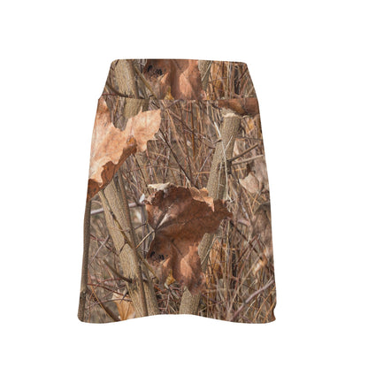 Camo Realistic Tree Forest Autumn Print 17" Golf & Pickleball Skort with Pockets