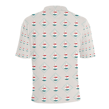Sailboat Print Design LKS301 Men Polo Shirt
