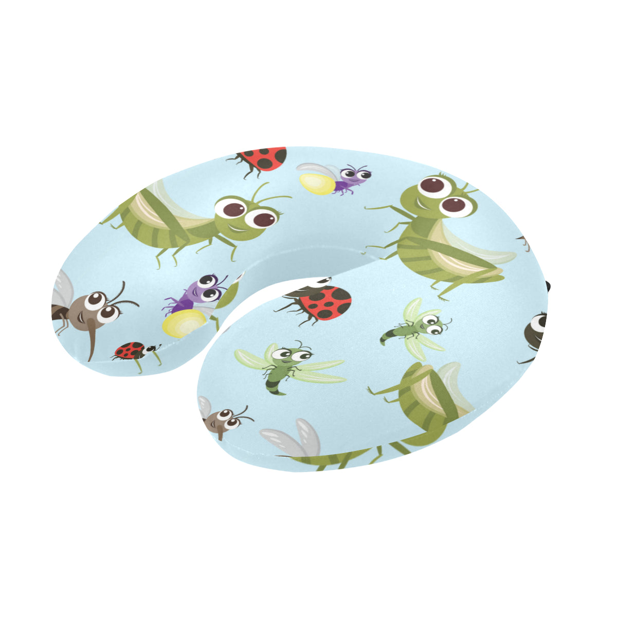Ladybug Pattern Print Design 01 U-Shaped Travel Neck Pillow