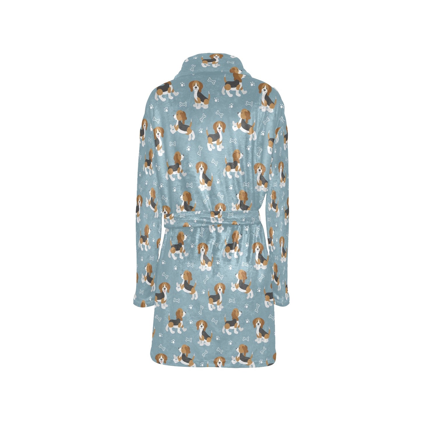 Beagle Pattern Print Design 02 Women's Fleece Robe