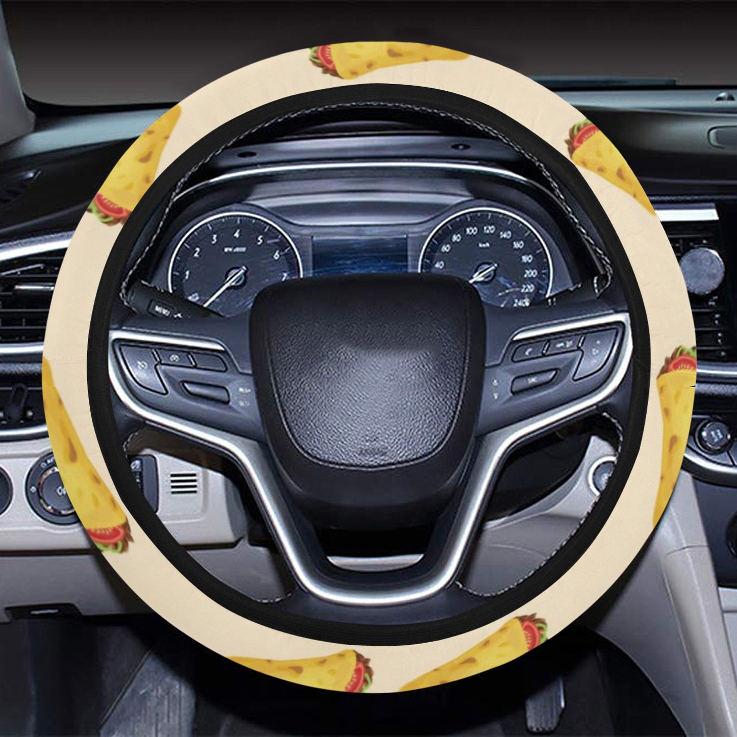 Taco Print Design LKS302 Steering Wheel Cover with Elastic Edge