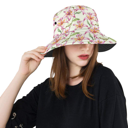 Lily Pattern Print Design LY011 Unisex Bucket Hat