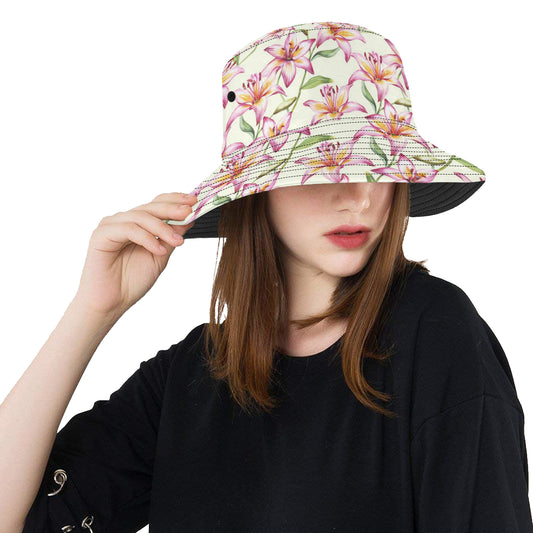 Lily Pattern Print Design LY011 Unisex Bucket Hat