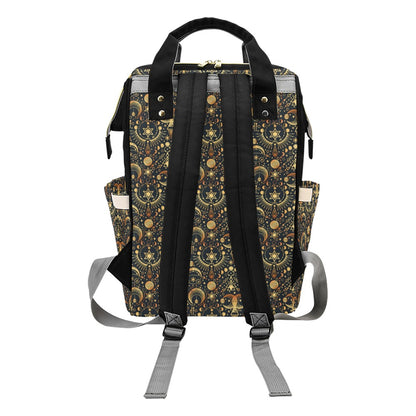 Sun Moon Print Design LKS308 Diaper Bag Backpack